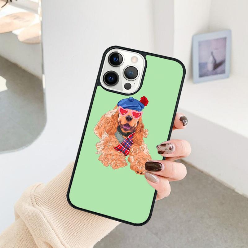 Funny Cocker Spaniel Dog Phone Case For iPhone 17 Air 16 15 14 11 12 13 Pro  MAX Plus coque Cover Shell