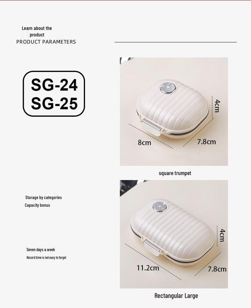 Mini Travel Pill Box: 7-Day Multi-Compartment Portable Dispenser for Pills, Tablets, and Jewelry. Sturdy, Sealed Storage.