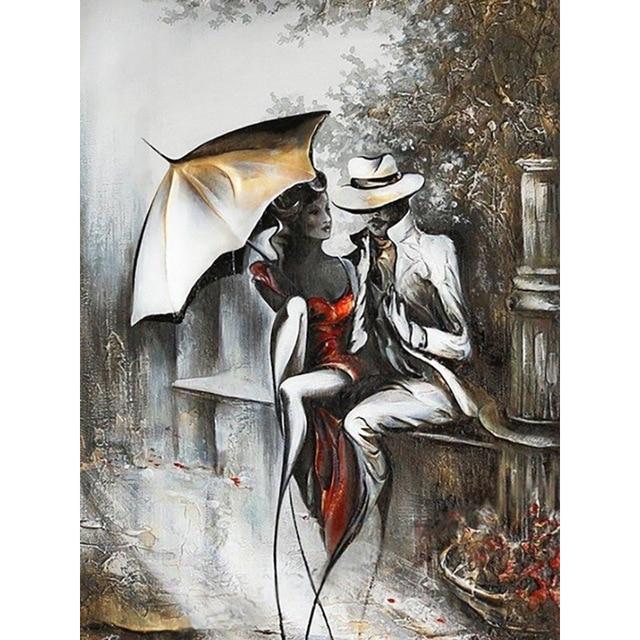 Романтическая пара 5D DIY Набор для алмазной мозаики с полными круглыми стразами и мозаичным дизайном