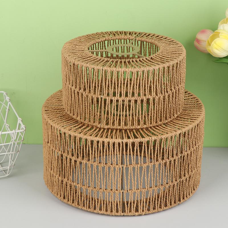 Плетеная абажур-люстра из бумажной веревки, защитный кожух для лампочки, подвесной абажур для ресторана, чайной комнаты, гостиной