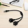 RJ45 Male To Internet Adapter Cable 2 Female 2-in-1 Plug and Play Copper