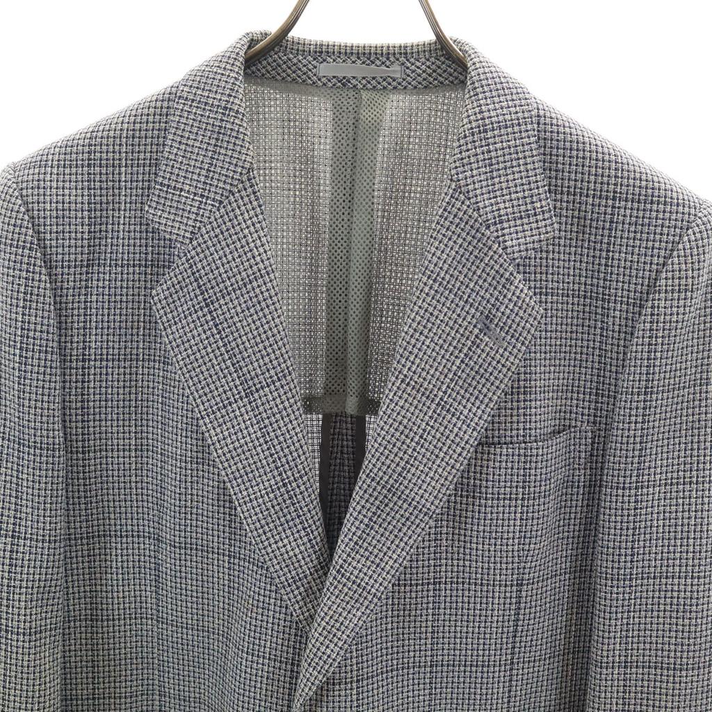 Lanvin Пиджак в клетку 90-х, приталенный, 46-54, темно-синий, Ancon, мужской, б/у