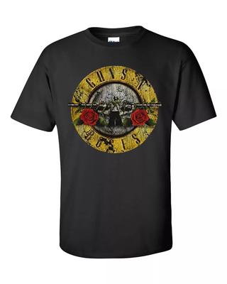 ГОРЯЧАЯ Футболка Guns N' Roses Логотип Рок-группы Крутая Футболка Размер S-5XL