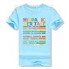 Hispanic Heritage Month National Latino Countries Flag T-Shirt Letters Printed Graphic Tee Top La Herencia Hispana Women Clothes