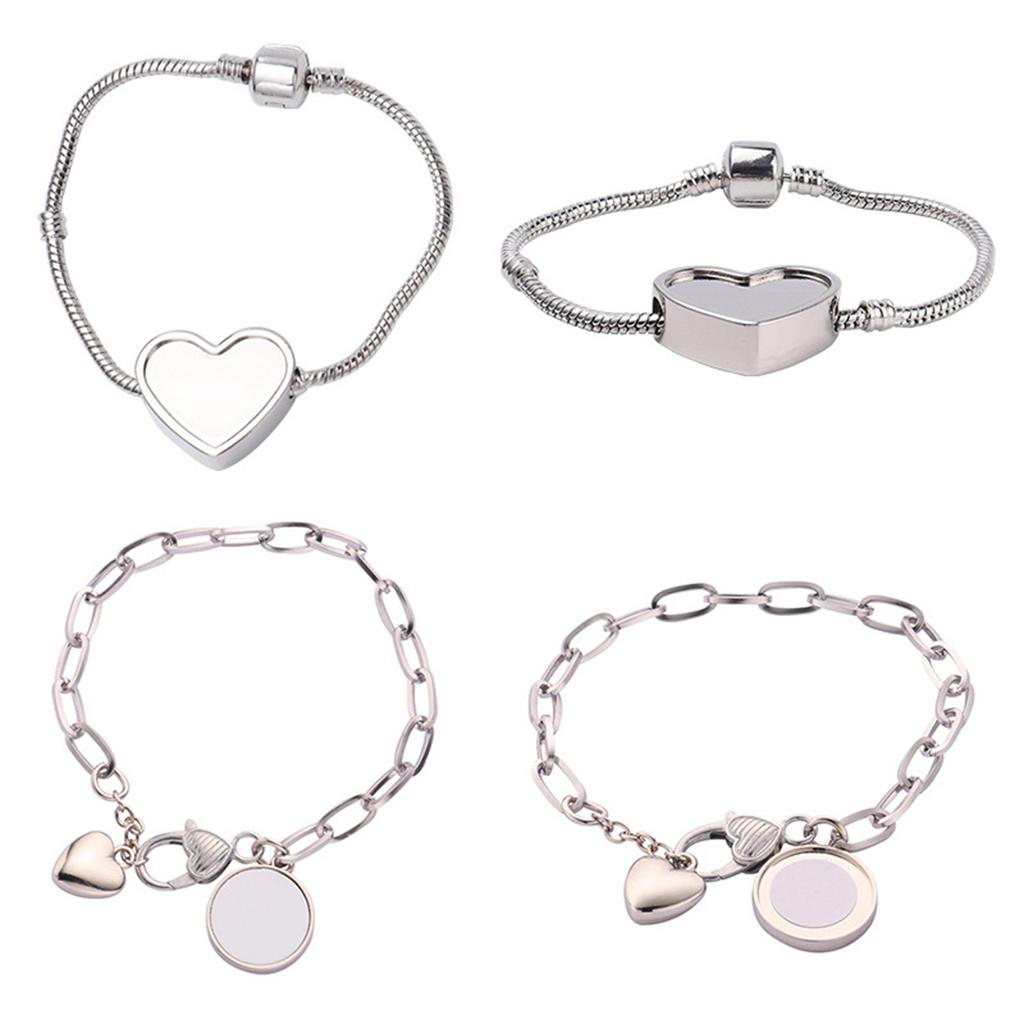 DIY Printing, Heat Transfer Printing, Metal Heart Bracelet, Retro Bracelet Accessories