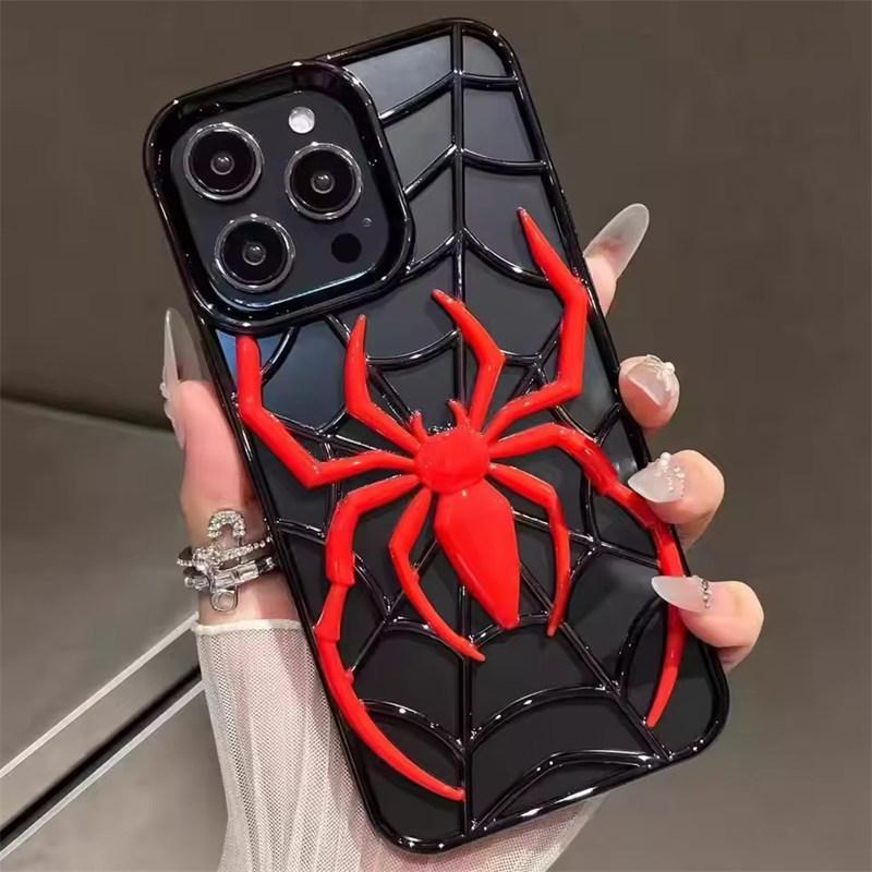 Модный полый чехол-паук для iPhone 16 Pro Max, дышащий чехол для отвода тепла для iPhone 15 Pro 14 13 12 11, мягкая кассета
