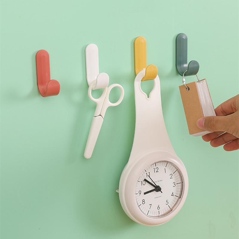 6pcs Towel Hook Self Adhesive Strong Wall Hooks Door Hanger Key Bag Coat Hook Holder Home Organizer Kitchen Bathroom Accessories