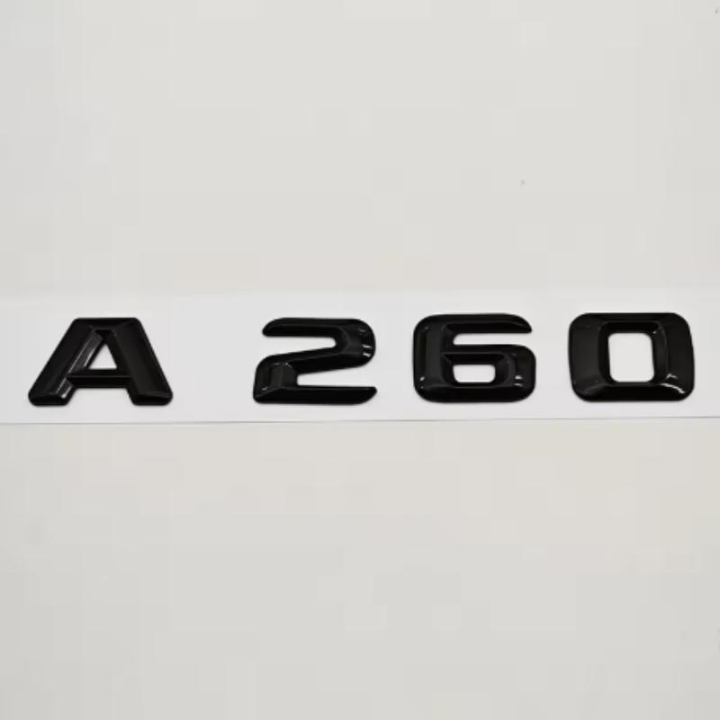 3D ABS Black Car Letters Logo A180 A220 A260 Badge Rear Trunk Emblem Decals For Mercedes Benz A Series A180 A200 A250 A260 W177