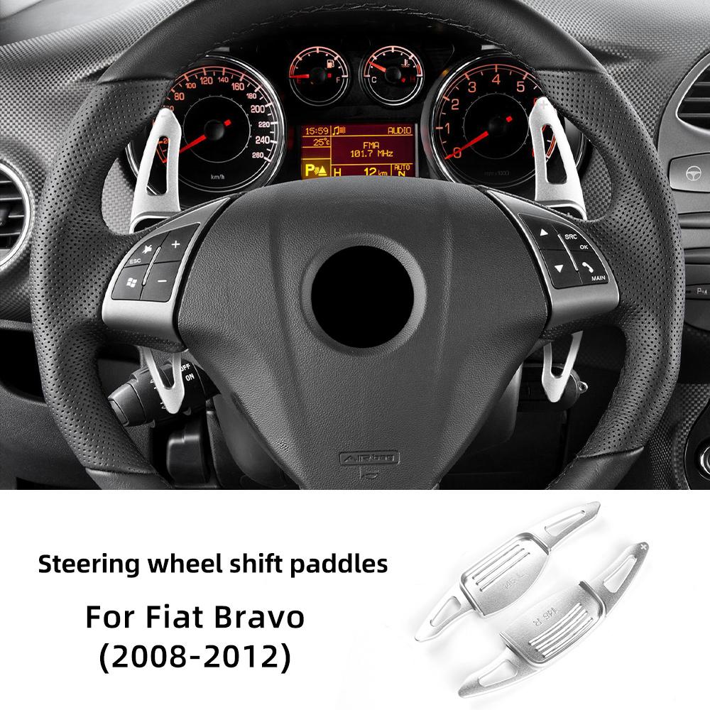 Aluminum For Fiat Bravo 2008 2009 2010 2011 2012 Car Steering Wheel Shift Paddle DSG Extension Gear Stickers