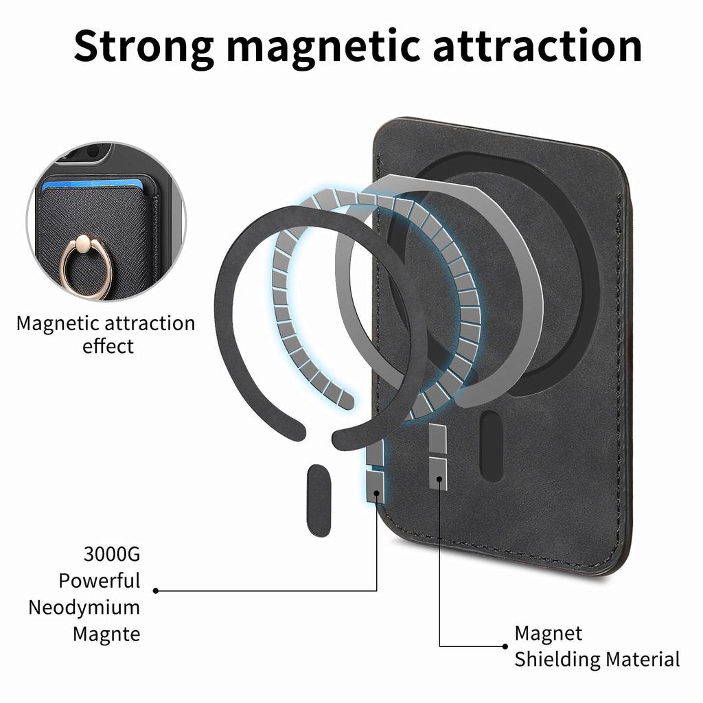 Применимо к iPhone 15, магнитная присоска Magsafe, однотонный карман-кошелек для карт, держатель для карт, Apple 16, задняя наклейка, сильный магнитный N52, карман-кошелек для карт.