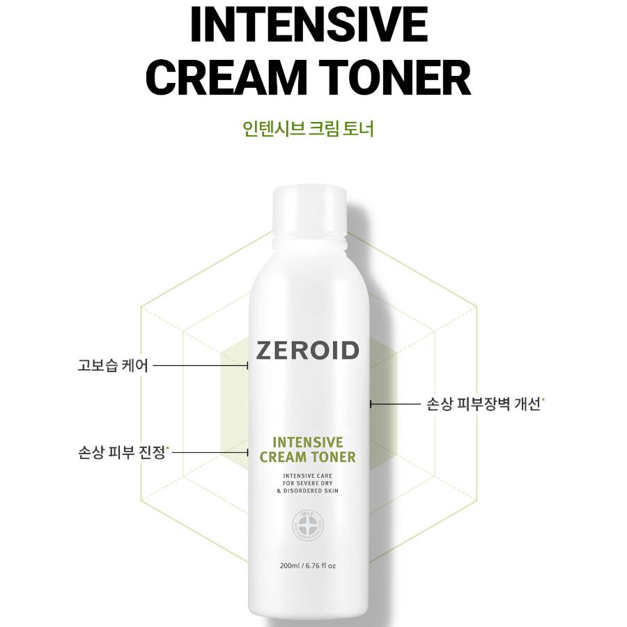 ZEROID Intensive Facial Cream Cleanser 180ml, Intensive Cream Toner 200ml