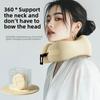 Memory Foam Travel Neck Pillow with Cervical Support Washable Cover for Airplane Car Office Use Supportive Neck Pillow
