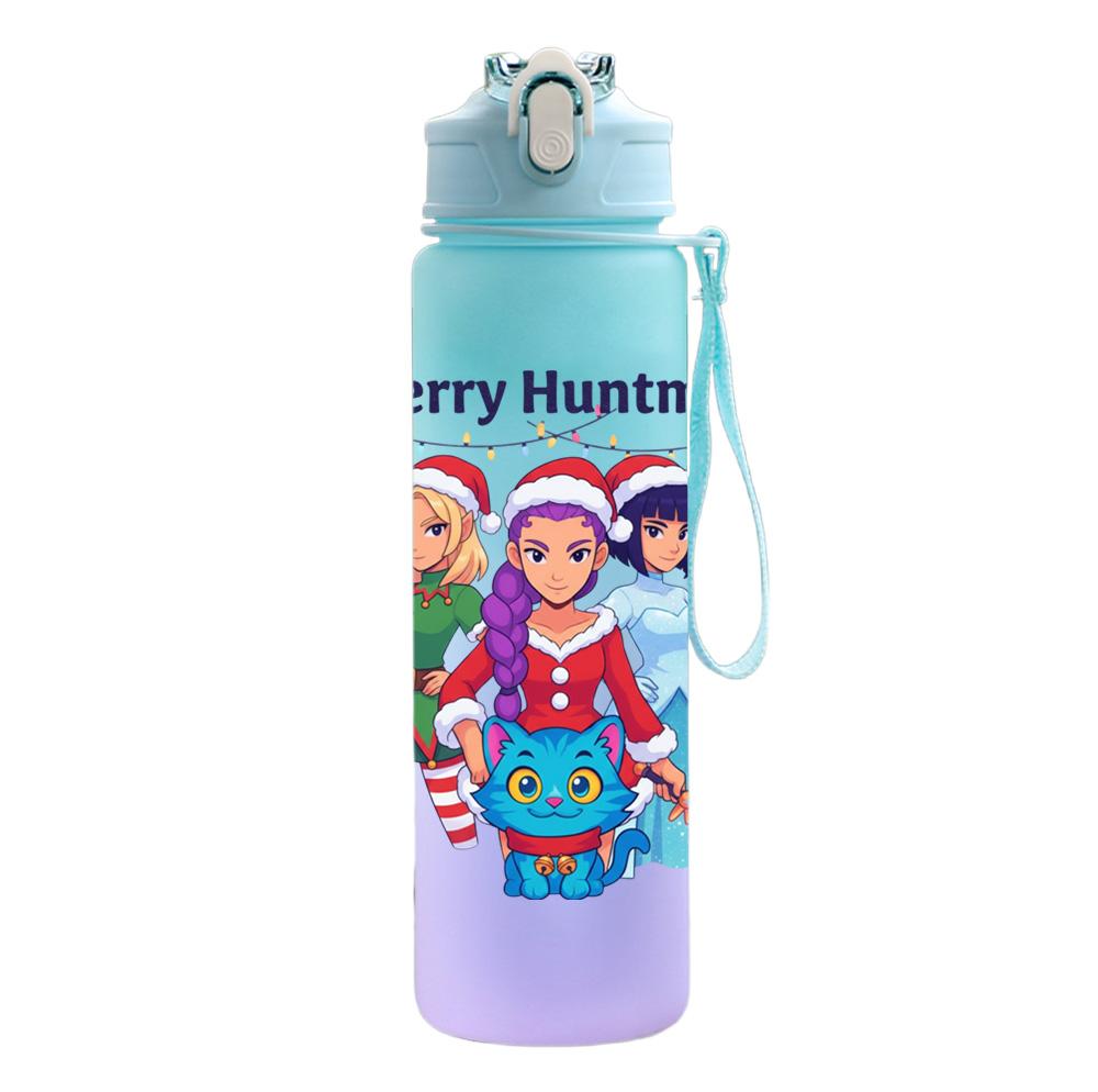 750Ml Water Bottle Cartoon Christmas K-Pop Demon Hunters Printed Large Capacity Drinking Cup Portable Outdoor Sports Water Cup Children Kid Gift