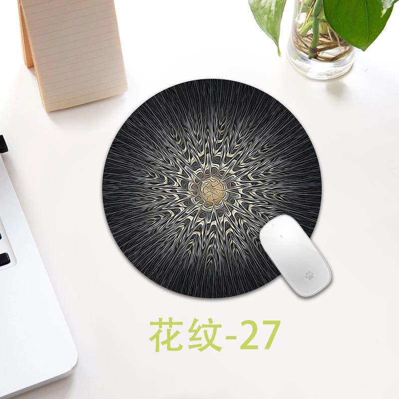 Ethnic Style Pattern Round Small Creative Thickened Mouse Pad Keyboard Pad Office Cup Table Mat Production