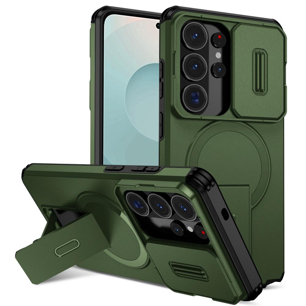 Магнитный держатель-чехол Armor для Samsung Galaxy S26 S2 Ultra S24 FE S23 Plus A A6 A16 Раздвижная крышка защиты камеры
