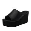 Fashion Slope Heel Slippers Women Outside Super High Heels Thick Soled Fish Mouth Sandals Height Increasing Fashionable Women's Slippers