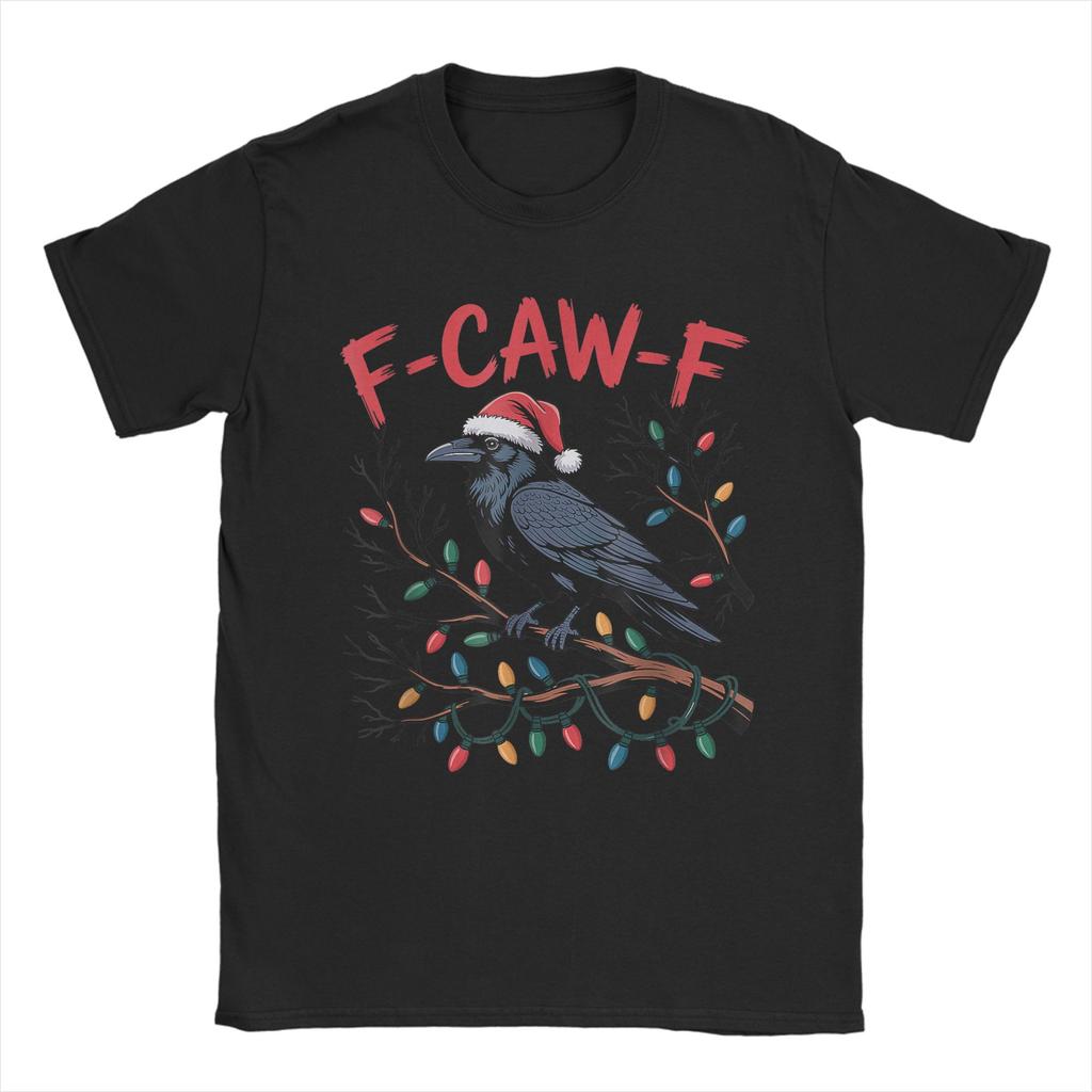 F-Caw-F Black Crow Pun Funny Bird Cawing Grunge T Shirt Popular T-Shirts Short Sleeve Funny Tops O Neck Oversize Tees