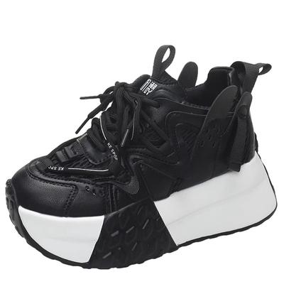 Модные женские сетчатые массивные кроссовки летние туфли на высокой платформе 6 высоких каблуков танкетки повседневная обувь женские дышащие спортивные кроссовки для папы