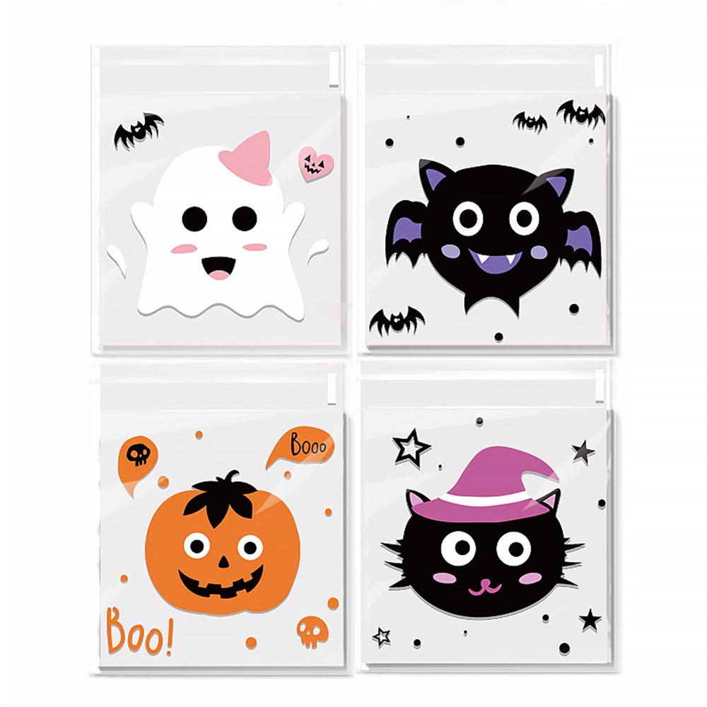 400 шт. пакеты для сладостей на Хэллоуин, самоклеящиеся пакеты для конфет, прозрачные пакеты для печенья и конфет