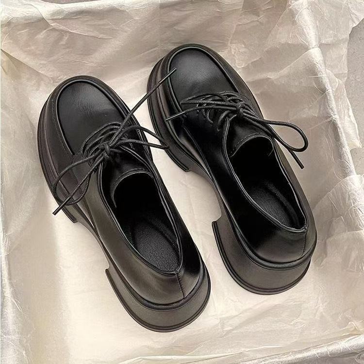 British Style Platform Small Leather Shoes Women's 2025 New Spring Versatile College Style High-heeled Single Shoes Loafers Ins Tide