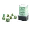 Mini Marble Polyhedral 7-Die Set (Green/Dark Green)
