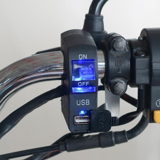 Светодиодный индикатор постоянного тока 12 В, крепление на руль мотоцикла, USB-зарядное устройство для телефона с переключателем