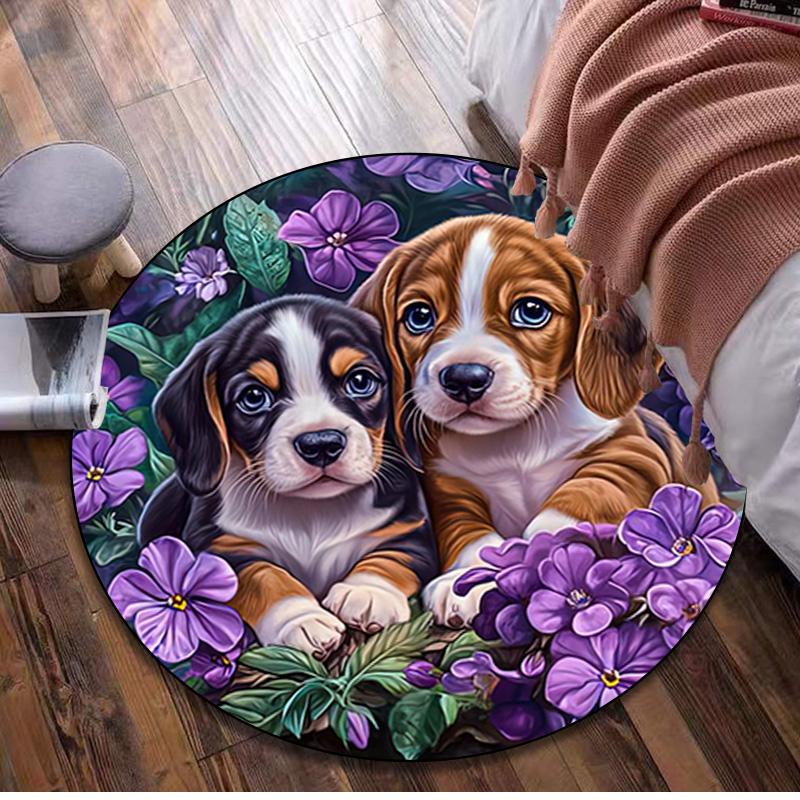 Animal 1424 Circular Rug - Office Decorative Carpet For Living Room Bedroom Door Mat Floor Rug Computer Chair Area Rug