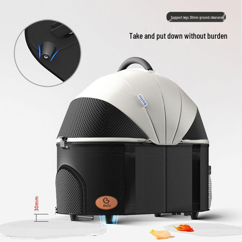 Прогулочная коляска для домашних животных с универсальными колесами и дождевиком для маленьких собак