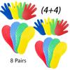 4 Set Massage Sensory Footprints Palms And Feet Mats With Spikes For Children
