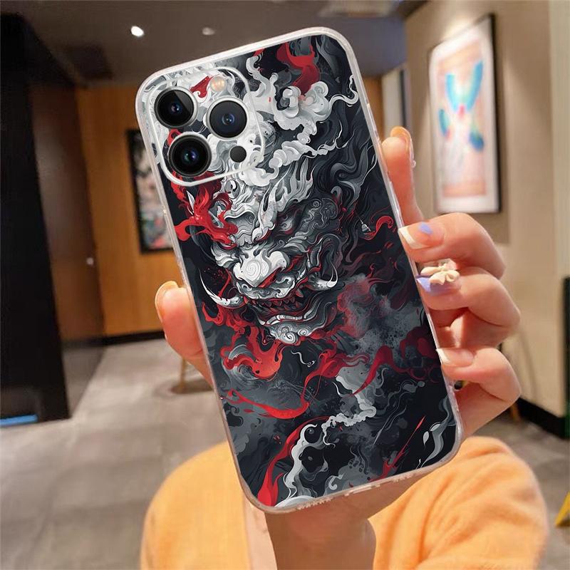 Японская маска Они Дьявольское искусство Чехол для телефона Carcasa Funda Для iPhone 17 Pro Max Air 17 16 15 14 13 Pro Max 15 16 Pro 15Plus