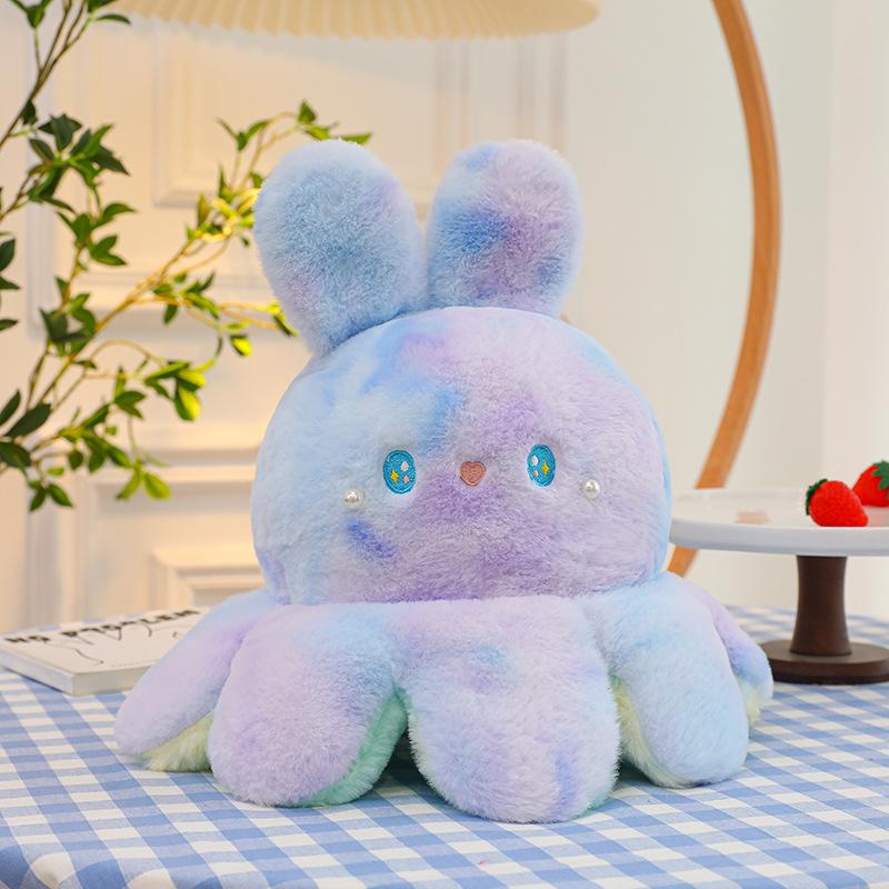Double-sided Octopus Rabbit Plush Toy Colorful Rabbit Flip Face Octopus Doll