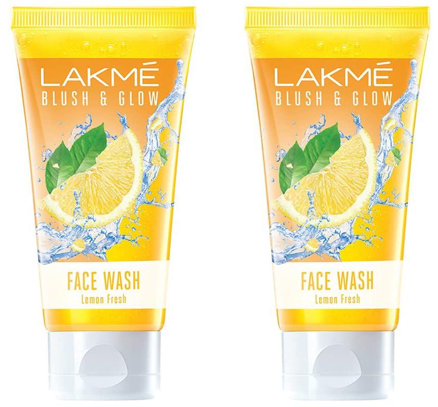 LAKMÉ Гель для умывания лица Blush & Glow Лимонная свежесть с экстрактами лимона, 100 г (Упаковка из 2 шт.)