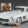 1/18 Benz 300SL Винтажный сплав Роскошная спортивная модель автомобиля Литой металл Классические ретро автомобили Модель автомобиля Звук и свет Детская игрушка Подарок