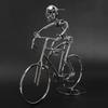 Art Sculpture Bicycle Rider Model Metal Construction Desktop Bicycle Decor  For Home Office