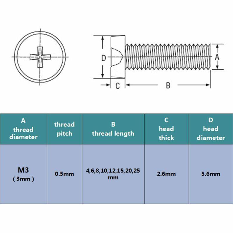 25 комплектов M3-M4-M5-M6 акриловый прозрачный пластиковый нейлоновый болт с круглой головкой Phillips + гайка