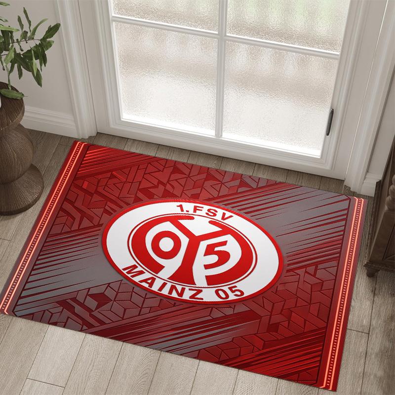Mainz FC Design Crystal Velvet Carpet Cozy Non?Slip Printed Rug For Bedroom Living Room Entrance