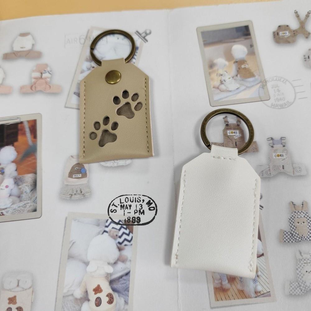 Puppy Pet Hair Keychain Keyring Dogs Paw Pendant Cute Pet Hair Storage Bag Unisex