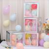 4 шт. коробка для воздушных шаров, сборка своими руками, прозрачная бумажная коробка, коробка для воздушных шаров с буквами, многоразовая штабелируемая кубическая декоративная коробка для вечеринки, свадьбы, дня рождения