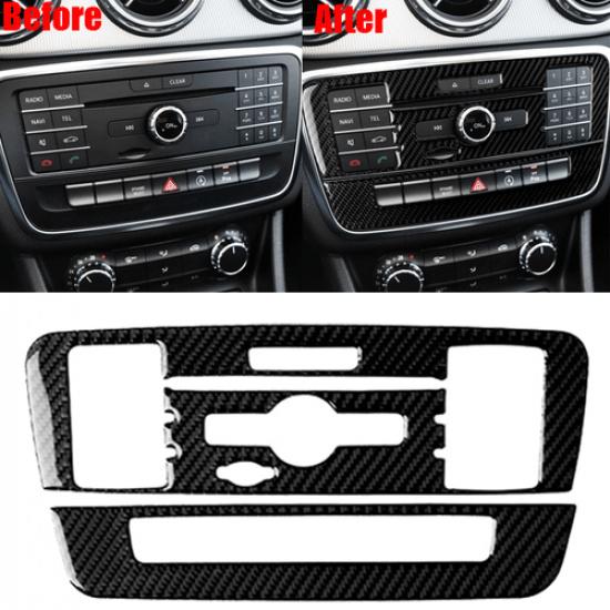 For Mercedes Benz GLA CLA Dashboard Panel Center Console Trim Cover Carbon Fiber
