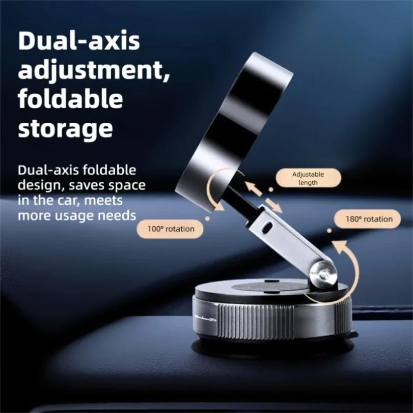 Автомобильный вакуумный присоска Магнитный держатель для телефона Складная настольная подставка Для Magsafe iPhone 16 15 14 13 12 Pro Max Samsung Xiaomi Крепление