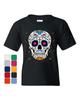 Floral Sugar Skull Day of the Dead Youth Kids Boys T-Shirt Dia De Los Muertos