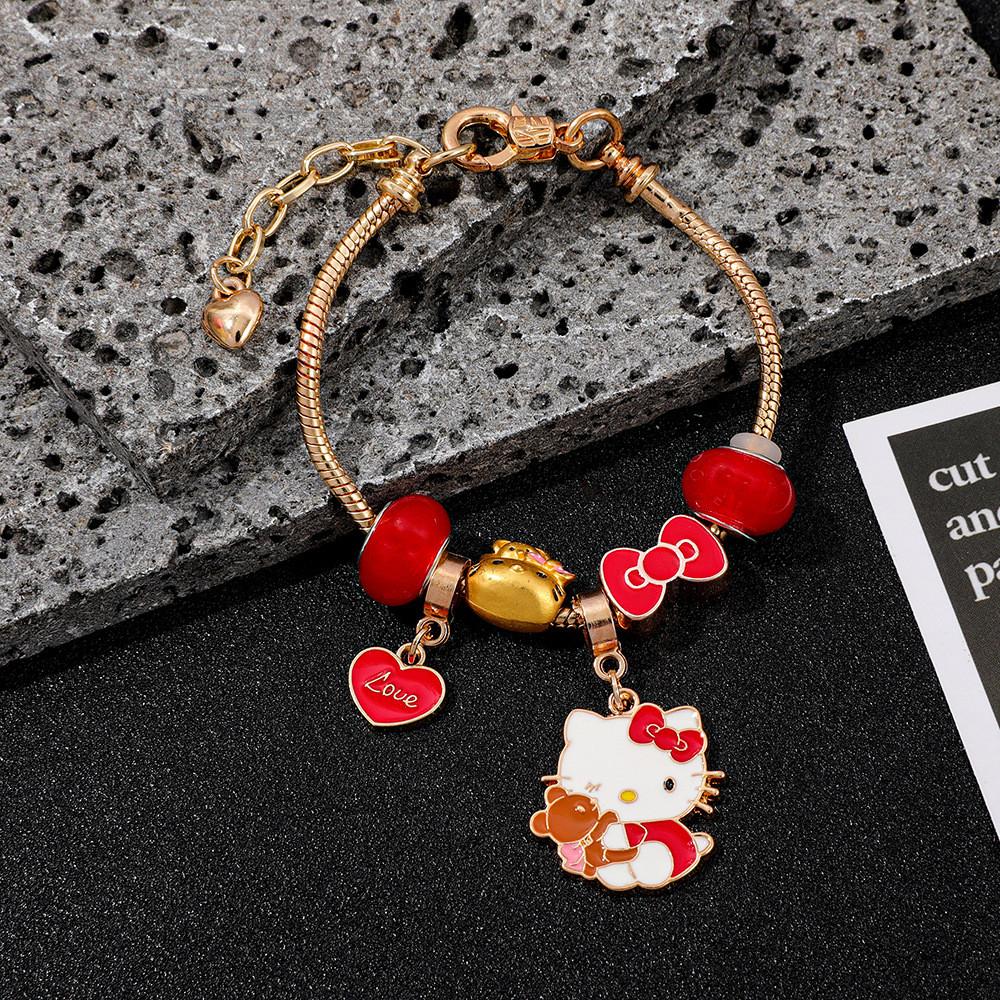 Ручное украшение Hello Kitty с гальваническим покрытием из цинкового сплава для женщин и мужчин Подарок
