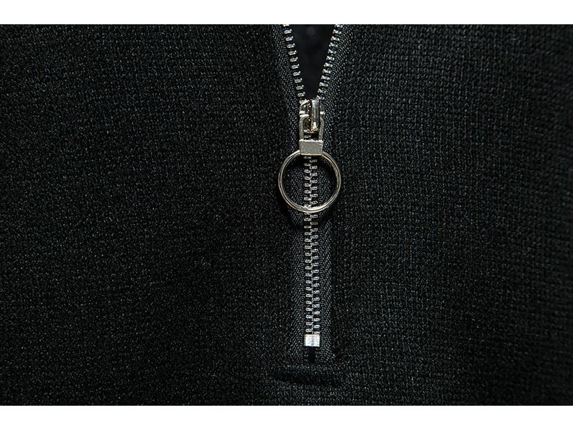 Футболка мужская с высоким воротом и длинным рукавом на молнии — европейский размер, коллекция осень/зима