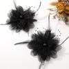 Floral Shape Retro Pearl Feather Flower Organza Handmade Accessories DIY Fabric Applique