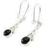[I2567] - Silver Sleepers 'Jesse Noir De Jais' Silver-black (rhodium-plated) - 35x6 Mm