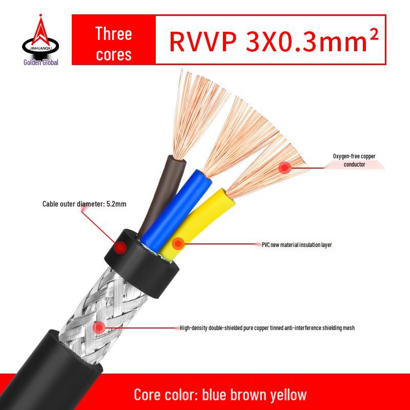 RVVP Shielded Control Signal Cable - Available in 2 to 14 Cores, 0.15 to 0.2 Square