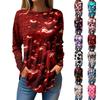 Tee Shirts For Women Casual Round Neck Long Sleeve Shirts Valentine's Day Printing Top Pullover