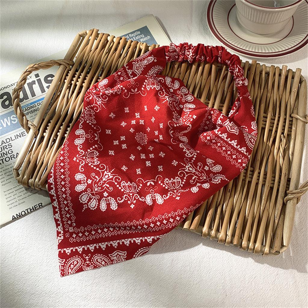 Ретро косынка, популярная в сети, новая повязка на голову, тканевая женская треугольная повязка на голову, дышащая повязка на голову, эластичная треугольная косынка, повязка на голову