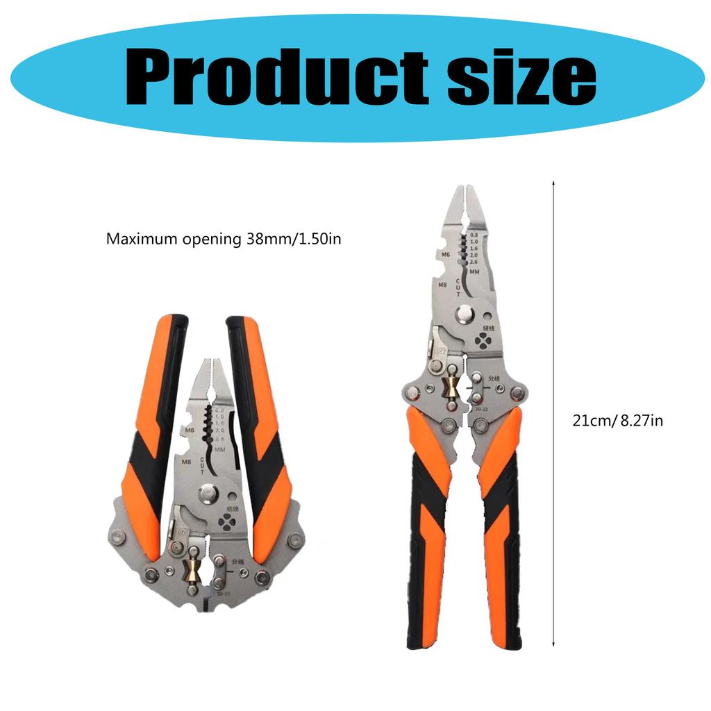 Многофункциональный инструмент для зачистки проводов 14 в 1 Инструмент для ремонта проводов для электриков со складной конструкцией и эргономичной рукояткой