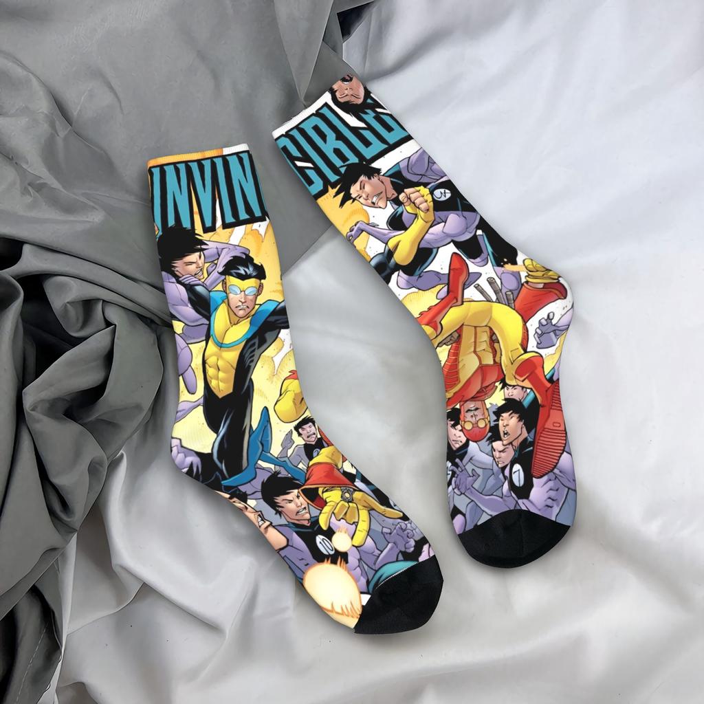Взрослые Мужские Носки Аллен Инопланетянин Непобедимый Аниме Чулки Осень Смешные Теплые Мягкие Носки с Принтом Альпинистские Нескользящие Носки